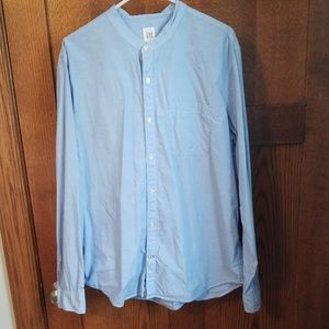👔GAP Light Blue Mock Neck Button Down Shirt👔